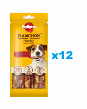 PEDIGREE Ranchos Chews for Longer 12x40g recompense pentru caini cu vita