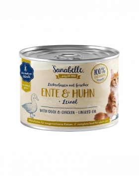 SANABELLE Duck&amp;Chicken 195 g pate pentru pisici adulte, pui si rata