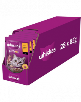 WHISKAS Adult plic hrana in sos pentru pisica 28x85g miel si curcan