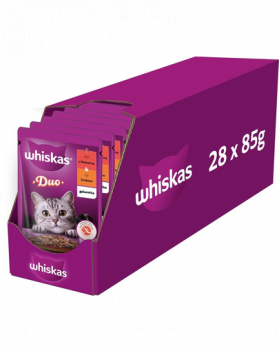 WHISKAS Adult hrana pisici adulte vita si pasare in aspic 28x85 g