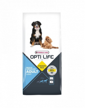 VERSELE-LAGA Opti Life Adult Light Medium&amp;Maxi hrana uscata caini adulti supraponderali/obezi de talie medie/mare 12,5 kg