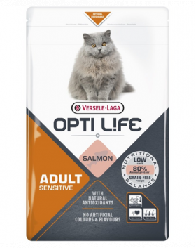 VERSELE-LAGA Opti Life Cat Adult Sensitive Salmon 1 kg hrana pisici adulte sensibile, cu somon