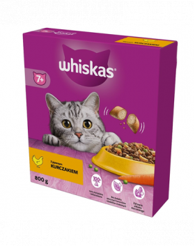 WHISKAS Senior Hrana uscata cu pui delicios 5x800g pisici