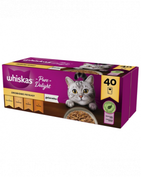 WHISKAS Adult Hrana umeda pisici 40x85g cu pui, rata, pasare si curcan in aspic