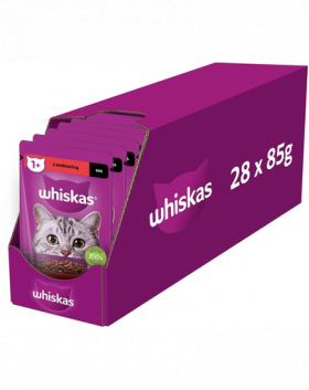 WHISKAS Adult plic hrana pisica 28x85g vita in sos