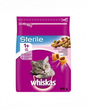 WHISKAS Hrana uscata Sterile cu pui 5x800g