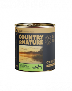 COUNTRY&amp;NATURE Hrana umeda caini, fara cereale, cu rata, sfecta rosie si mar 410 g