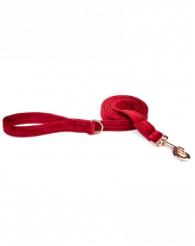 ESME FOR DOG Lesa din velur pentru caini cherry 150cm/2cm