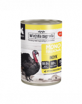 WIEJSKA ZAGRODA Hrana umeda mono-proteica de curcan pentru pisoi 400g