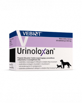 VEBIOT Urinoloxan 60 tabl. supliment caini si pisici, pentru prevenirea urolitiazei