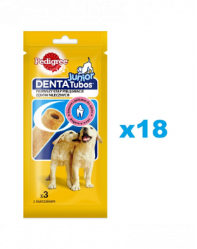 PEDIGREE DentaTubos Junior 18x72 g Batoane de ros pentru catei, cu pui