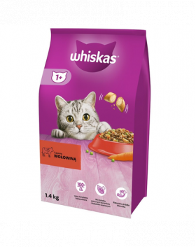 WHISKAS Adult 6x1,4 kg hrana uscata pisici adulte cu vita delicioasa