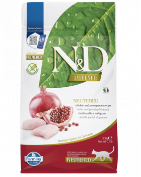 FARMINA N&amp;D Prime Adult Cat Neutered Chicken&amp;Pomegranate 300g Hrana pisici sterilizate, cu pui si rodie