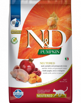 FARMINA N&amp;D Pumpkin Quail &amp; Pomegranate Cat Neutered hrana pentru pisici sterilizate 10 kg