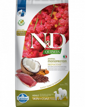 FARMINA N&amp;D Quinoa Skin&amp;Coat Duck&amp;Coconut Adult 7 kg Hrana uscata caini, cu rata, quinoa si cocos