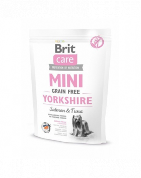 BRIT Care Grain Free Mini Yorkshire hrana uscata caini adulti talie mica, somon si ton 400 g