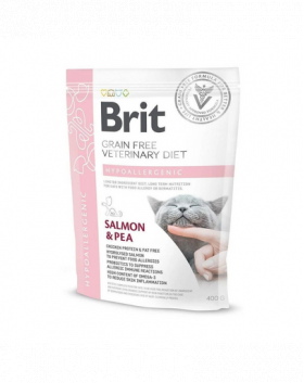 BRIT Veterinary Diets Cat Hypoallergenic 400 g Hrana uscata veterinara pisici cu alergii alimentare si probleme dermatologice