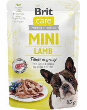 BRIT CARE Mini Adult Pouch Lamb 24x85 g Plic hrana caini talie mica, cu miel