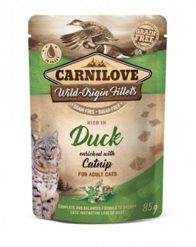 CARNILOVE Cat Duck&amp;Catnip 24 x 85 g hrana umeda pentru pisici, rata si iarba pisicii (catnip)