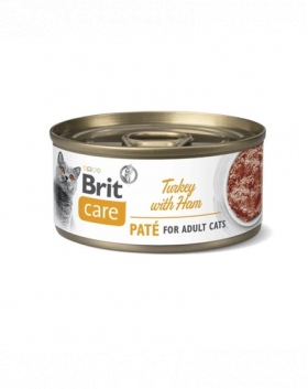 BRIT CARE Cat turkey &amp; ham 24 x 70 g Pate pentru pisici, cu curcan si sunca