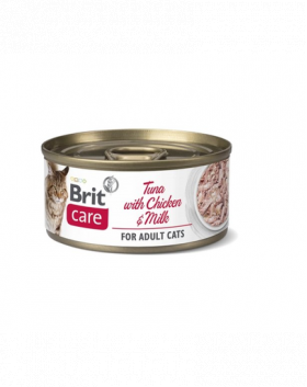 BRIT CARE Cat tuna with chicken 24 x 70 g Hrana umeda pisici, cu ton, pui si lapte