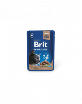 BRIT PREMIUM Pouch Liver Sterilized 24x100g hrana umeda pisici sterilizate, cu ficat