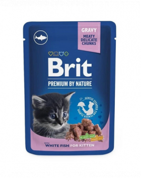 BRIT PREMIUM Pouch White Fish Kitten 24x100gPlicuri harana pisoi, cu peste alb