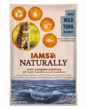 IAMS Naturally Adult cu Ton Sălbatic în Sos 85 g