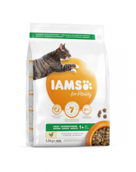 IAMS for Vitality Chicken Hrana uscata pisici adulte, cu pui 1,5 kg