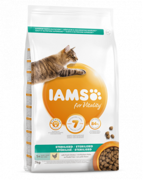 IAMS for Vitality pentru pisici adulte, sterilizate, cu pui 3 kg