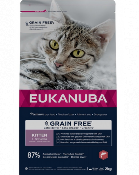 EUKANUBA Grain Free Kitten 2 kg Hrana uscata pisoi, cu somon