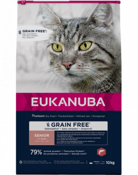 EUKANUBA Grain Free Senior 10 kg Hrana pisici senioare, cu somon