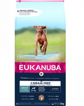 EUKANUBA Grain Free S-XL Adult 12 kg Hrana uscata pentru caini, cu vanat