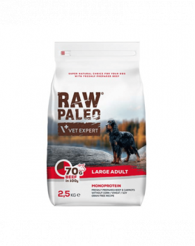 VETEXPERT Raw Paleo Beef Adult Large 2,5 kg caini talie mare, cu vita