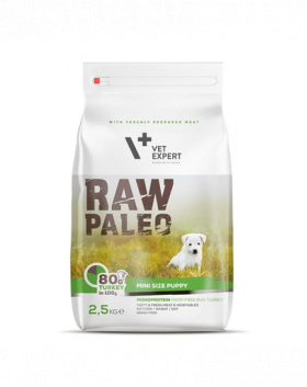 VETEXPERT RAW PALEO Turkey Puppy Mini curcan 2,5 kg hrana catei talie mica