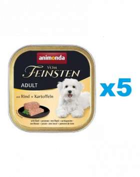 ANIMONDA Vom Feinsten Menue Hrana umeda cu vita si cartofi pentru caini adulti 5 x 150 g