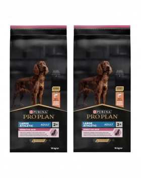 PURINA PRO PLAN Large Athletic Adult Sensitive Skin hrana uscata caini adulti de talie mare, cu somon 28 kg (2 x 14 kg)