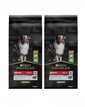 PURINA PRO PLAN Medium Adult Sensitive Digestion hrana uscata caini adulti de talie medie, cu miel 28 kg (2 x 14 kg)