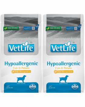 FARMINA Vet Life Hypoallergenic Fish &amp; Potato 2 x 2 kg hrana caini cu alergii