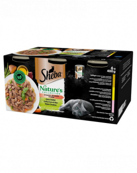 SHEBA Nature's Collection Conserve pisica 24x400 g cu pui si somon