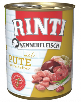 RINTI Kennerfleisch Turkey Conserva hrana caini, cu curcan 400 g