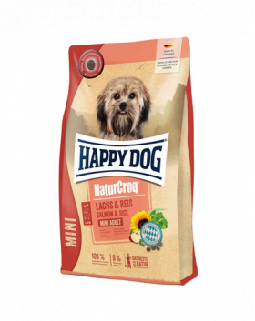 HAPPY DOG NaturCroq Mini Hrana caini talie mica, cu somon si orez 4kg