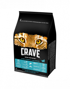 CRAVE Hrana pisici fara cereale cu somon si peste alb 3x2,8 kg pentru pisici adulte