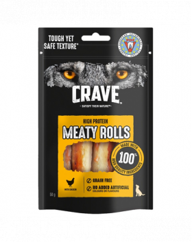 CRAVE Meaty Rolls cu pui 8x50g Recompensa proteica fara cereale pentru caini adulti