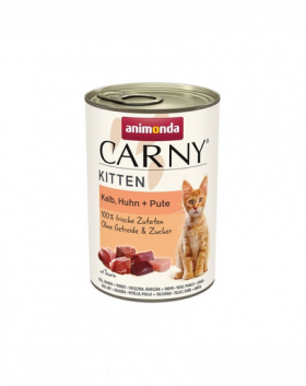 ANIMONDA Carny Kitten Veal&amp;Chicken&amp;Turkey 400 g Hrana pisoi, cu vitel, pui si curcan