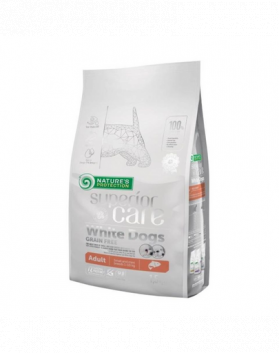 NATURES PROTECTION SUPERIOR CARE White Dogs Grain Free Salmon Adult Small and Mini Breeds 1,5 kg cu somon pentru caini adulti de rasa mica cu blana alba