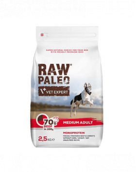 VETEXPERT Raw Paleo Beef Adult Medium 2,5 kg caini adulti talie medie