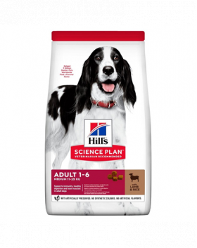 HILL'S Science Plan Canine Adult Medium Lamb &amp; Rice 18 kg Hrana uscata caini de talie medie, cu miel si orez