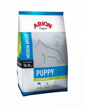 ARION Original Puppy Medium Chicken &amp; Rice 12 kg hrana catelusi rasa medie, pui si orez