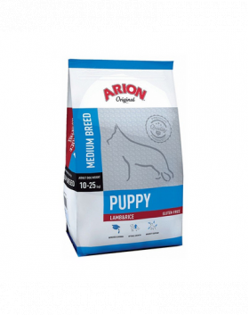 ARION Original Puppy Medium Lamb &amp; Rice 12 kg hrana catei talie medie, miel si orez